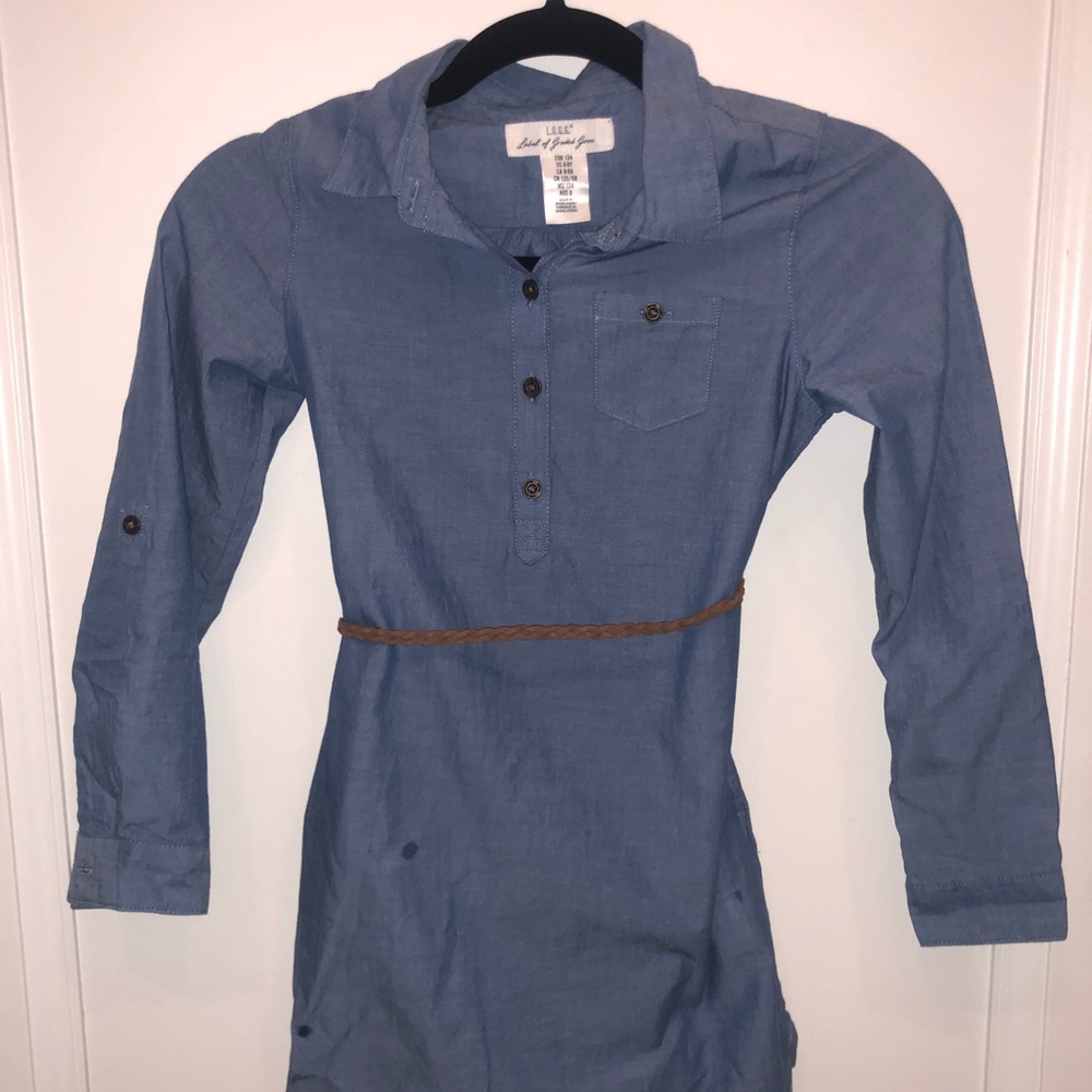 Blue denim-style dress